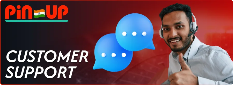 Pin-Up support agent with chat bubbles