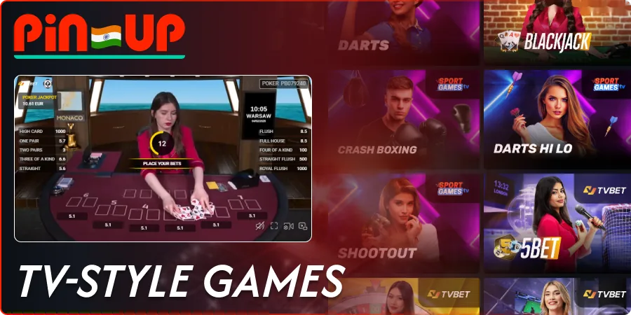 Pin-Up live TV-style games and dealer tables